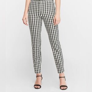Stylish Black and White Checkered Women's Trousers